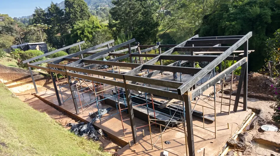 Estructura metálica y cubierta